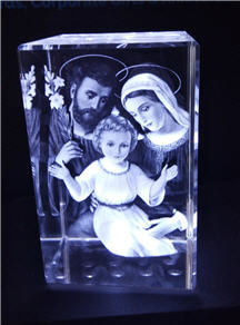 Holy Family - 3D Crystal Engraved